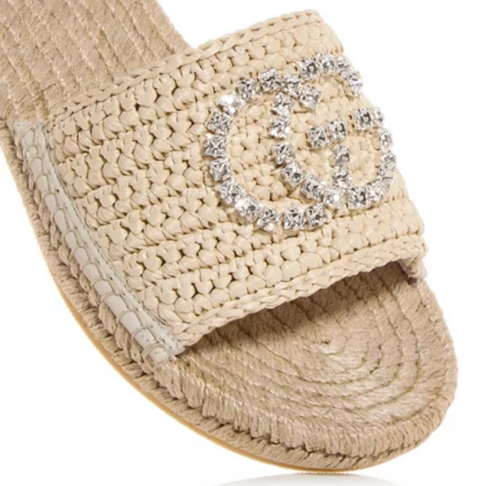 Gucci Women's Cream Espadrille Slides